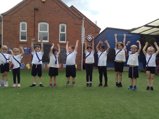 Blue Team Win the Trophy at Sports Day 2021